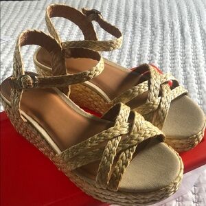Braided Wedge Sandals Size 8